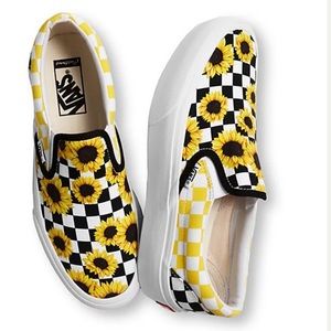 Vans custom platform sunflower slip on 37 7
